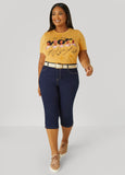 Side Split Denim Capris