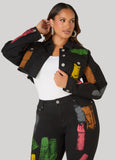 Painted Denim Crop Jacket