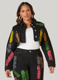 Painted Denim Crop Jacket