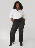 Distressed Straight Leg Jeans