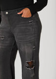 Distressed Straight Leg Jeans