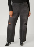 Distressed Straight Leg Jeans