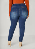 Cutout Ribbed Skinny Jeans
