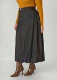 Denim Bubble Maxi Skirt