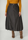 Denim Bubble Maxi Skirt