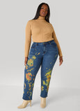 Splatter Print Straight Leg Jeans