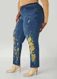Splatter Print Straight Leg Jeans