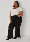Drawstring High Rise Cargo Jeans
