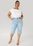 Grommet Denim Capris