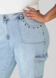 Grommet Denim Capris