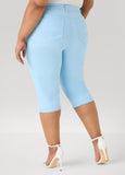 Cuffed Stretch Denim Capris