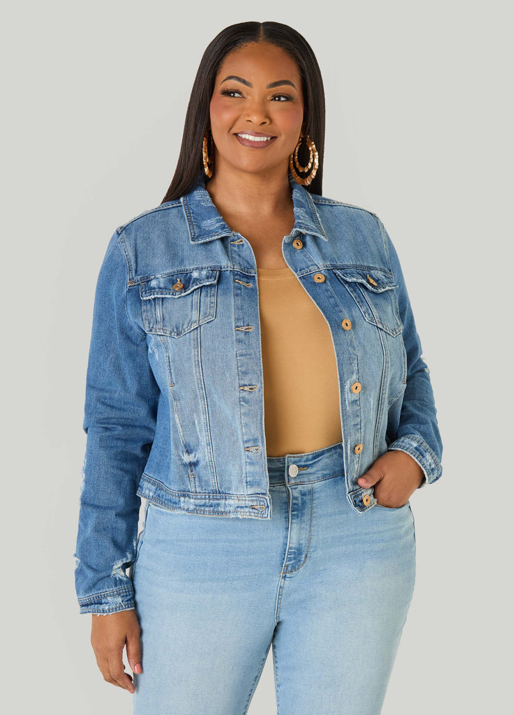 Denim Trucker Jacket – Ashley Stewart