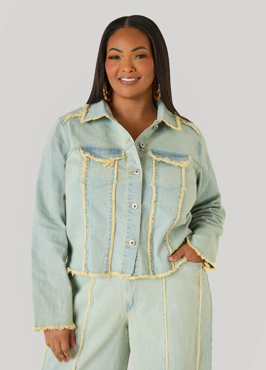 Frayed Denim Trucker Jacket