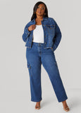 Cropped Studded Denim Jacket