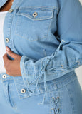 Lace Up Denim Jacket