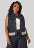 Cuffed Denim Vest