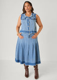 Frayed Two Tone Denim Vest