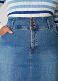 Stretch Denim Pencil Skirt