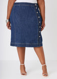 Plus Size stretch denim skirts sexy plus size jean pencil skirt