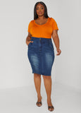 Denim Pencil Skirt