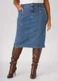 Pleated Denim Skirt