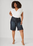 Braided Belt Bermuda Shorts