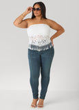 Pintucked Lace Up Jeans