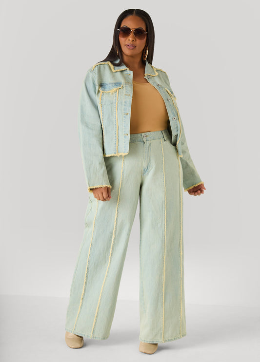 Frayed Wide Leg Jeans
