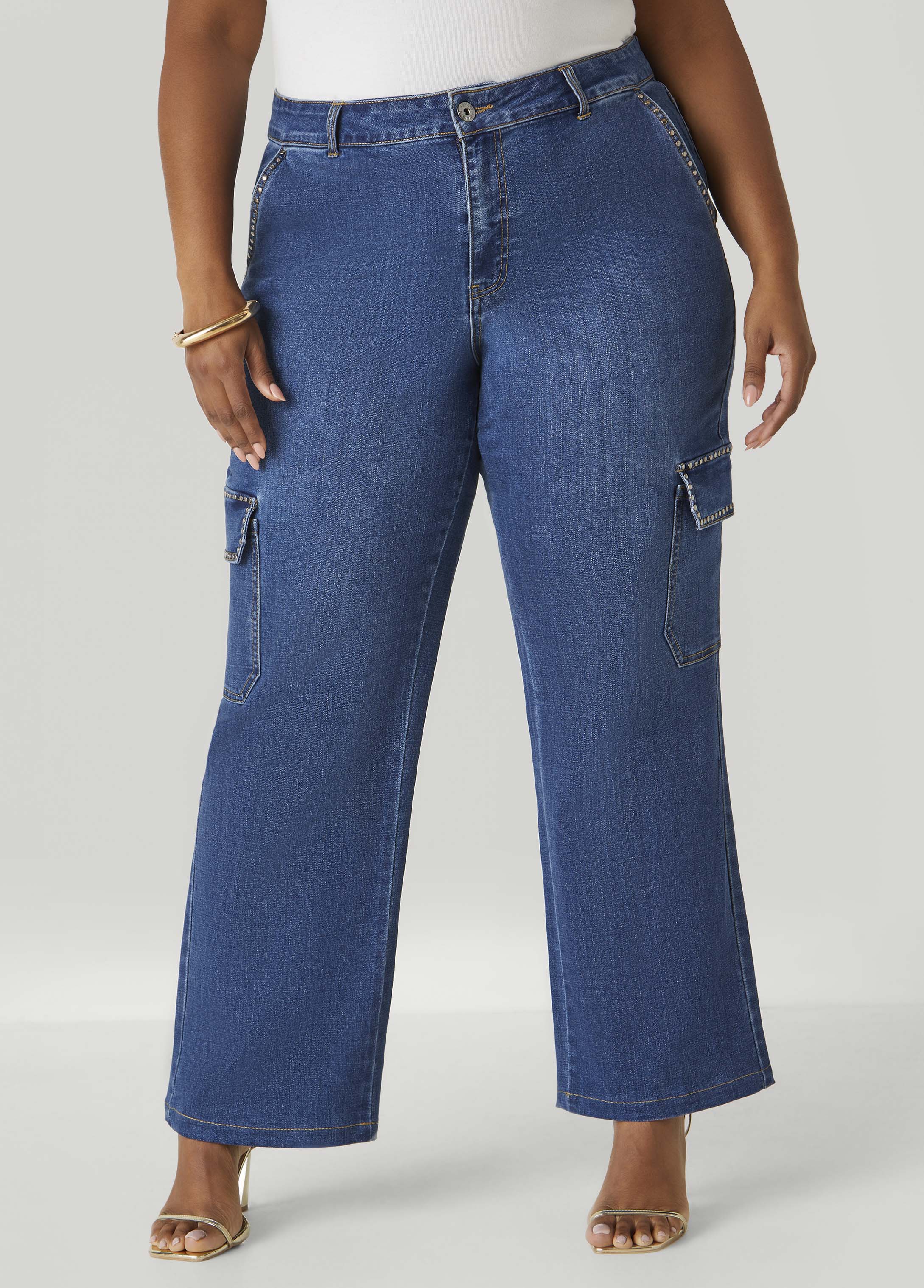 Studded Cargo Jeans