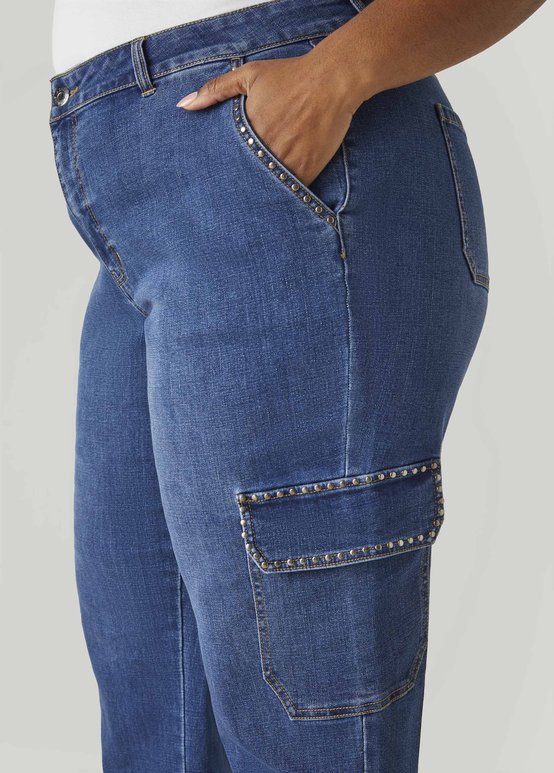 Studded Cargo Jeans