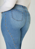 Straight Leg Studded Jeans