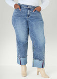 Cuffed Stonewash Jeans