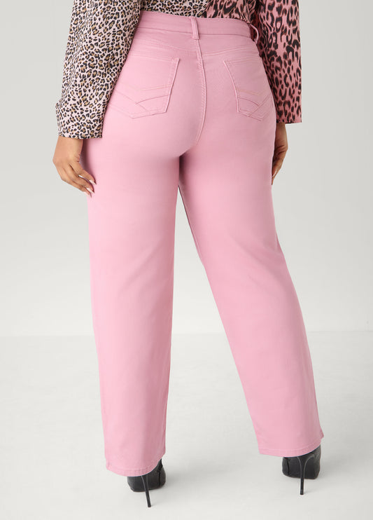 Mid Rise Straight Leg Jeans