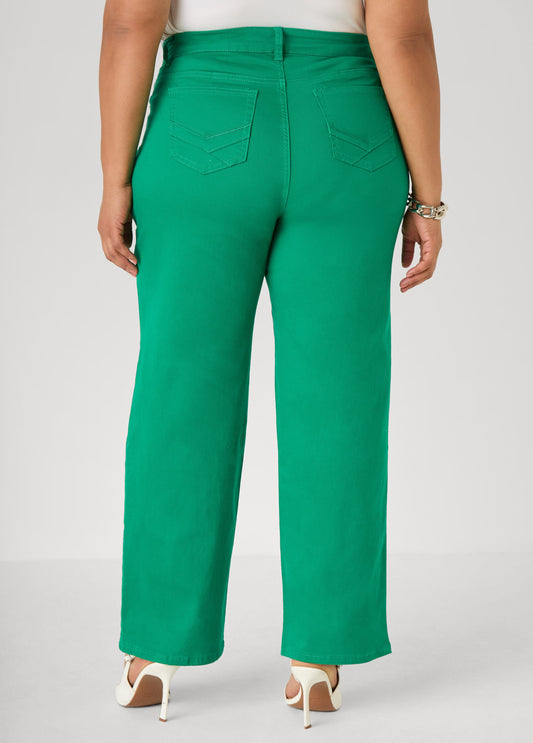 Mid Rise Straight Leg Jeans