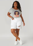 High Rise Distressed Denim Shorts