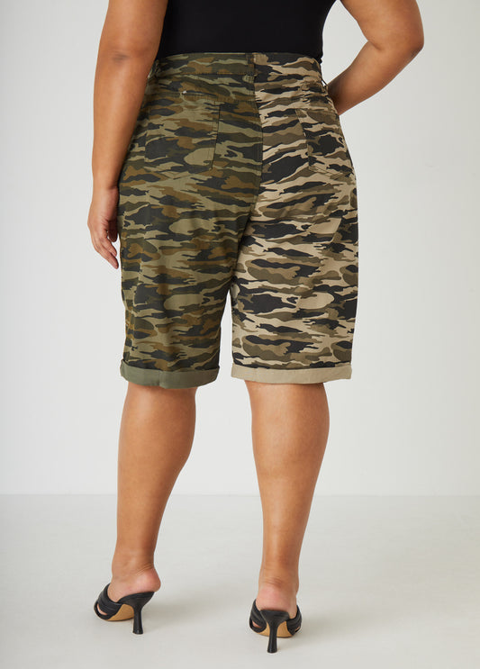 Two Tone Camo Bermuda Shorts