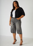 Distressed Denim Capris