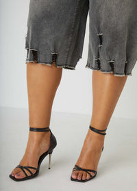 Distressed Denim Capris