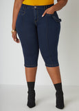 Pintucked Denim Capris