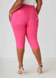 Distressed High Rise Denim Capris
