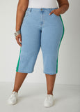 Striped Denim Capris