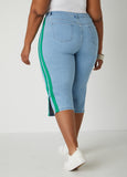 Striped Denim Capris