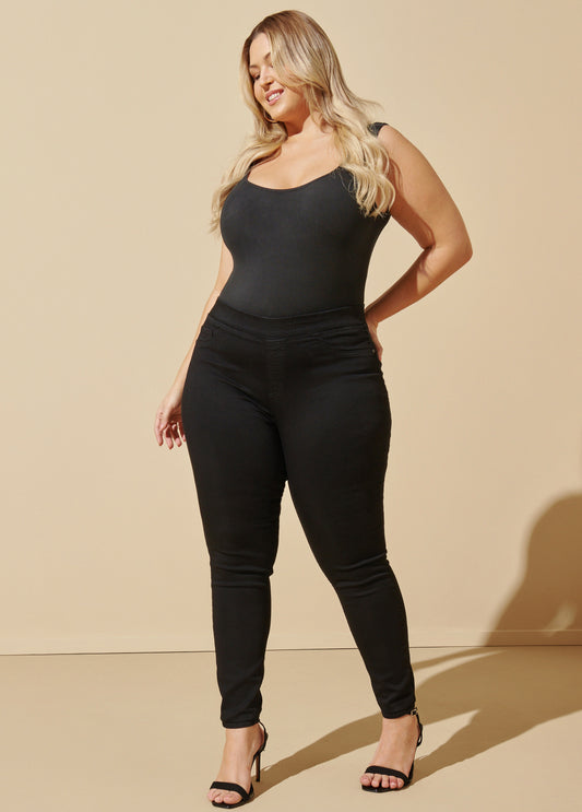 Black Iconic Pull On Jegging
