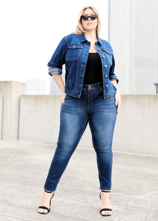 Plus Size Fearless Dark Wash Skinny Jeans