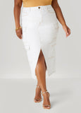 Denim Maxi Cargo Skirt
