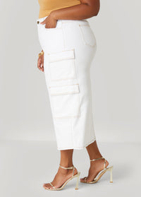 Denim Maxi Cargo Skirt