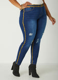 Painted Distressed Skinny Jeans