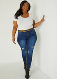 Painted Distressed Skinny Jeans
