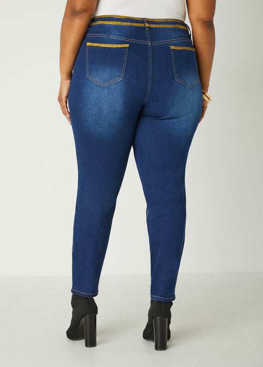 Painted Distressed Skinny Jeans