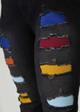 Cutout Ribbed Skinny Jeans